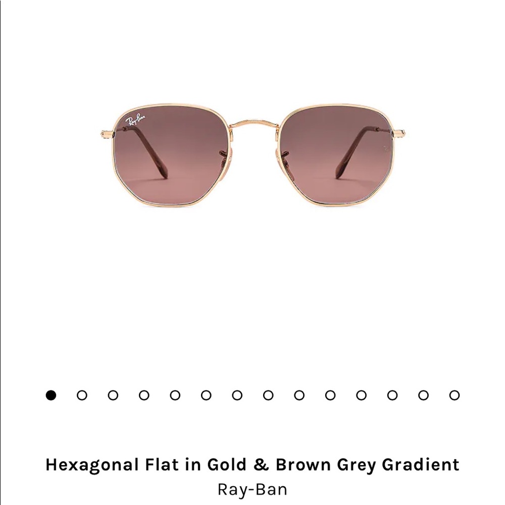 Ray Bans Hexagonal Flat Gold & Brown Grey Gradient
